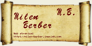 Milen Berber vizit kartica